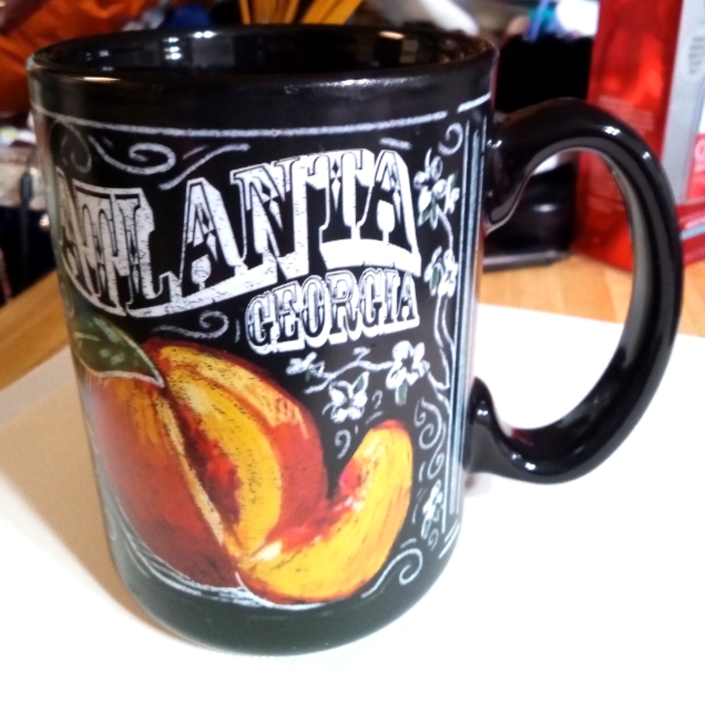 Atlanta, Georgia 14 ounce black stonewear Mug